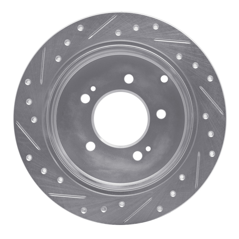 Hyundai Azera Brake Rotor (1) - Rear Right - R1 Concepts - Drilled & Slotted - Silver - `06-`09